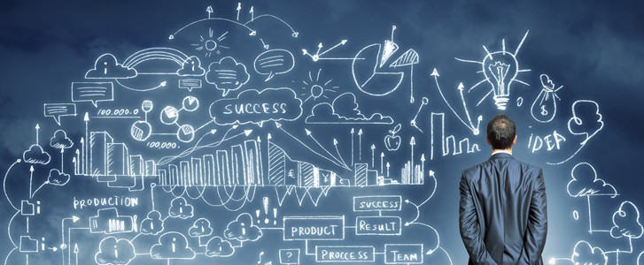 Businessman and business sketch