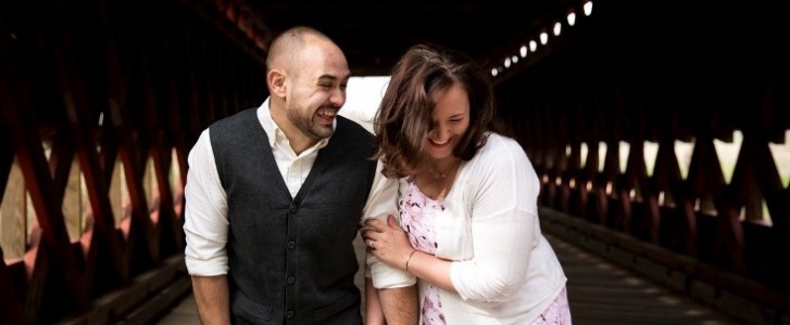 Couple laughing together