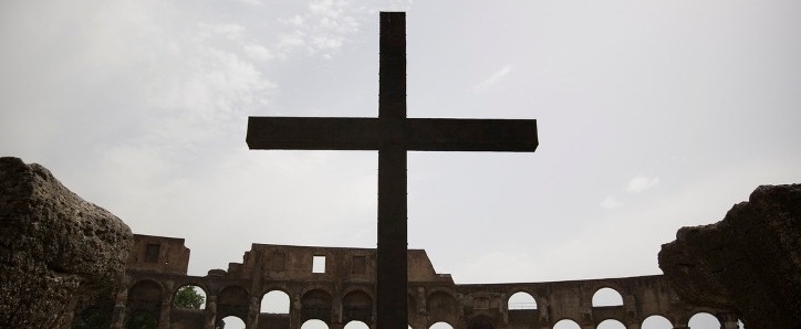 Martyrs cross in the Coliseum in Rome