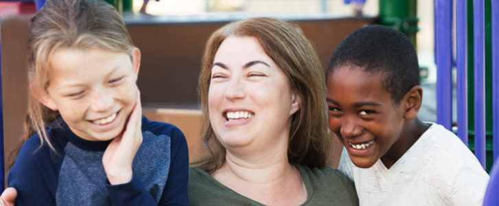Foster mom with two kids