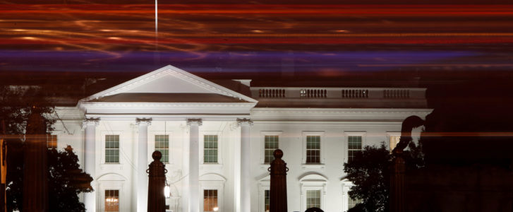 The White House at night