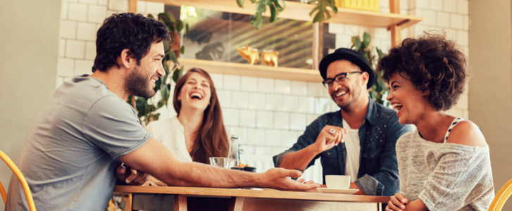 Group of friends at a coffee shop